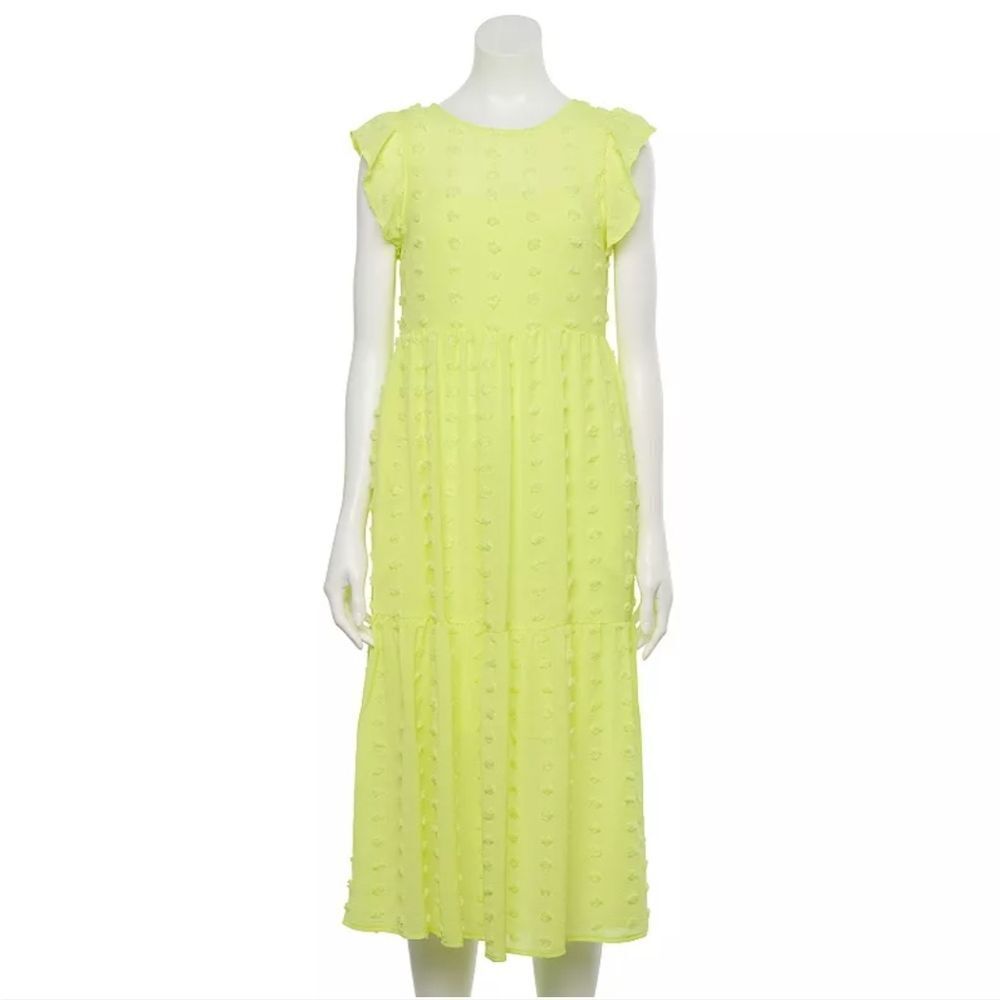 SO Highliter Yellow PUFF Ball Sheer Dress. Soft Girl, Cottagecore,  Whimsy - Picture 13 of 13